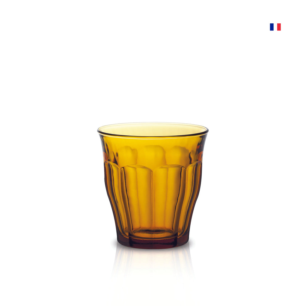 Shop Picardie Amber Tumbler at an affordable price. Get the perfect set of glassware for your home, whether it's whisky, coffee, tea, or juice glasses. Enjoy quality and value with our durable and elegant selection. Duralex Picardie Amber Tumbler/Glass 250ml Set of 6 Pieces