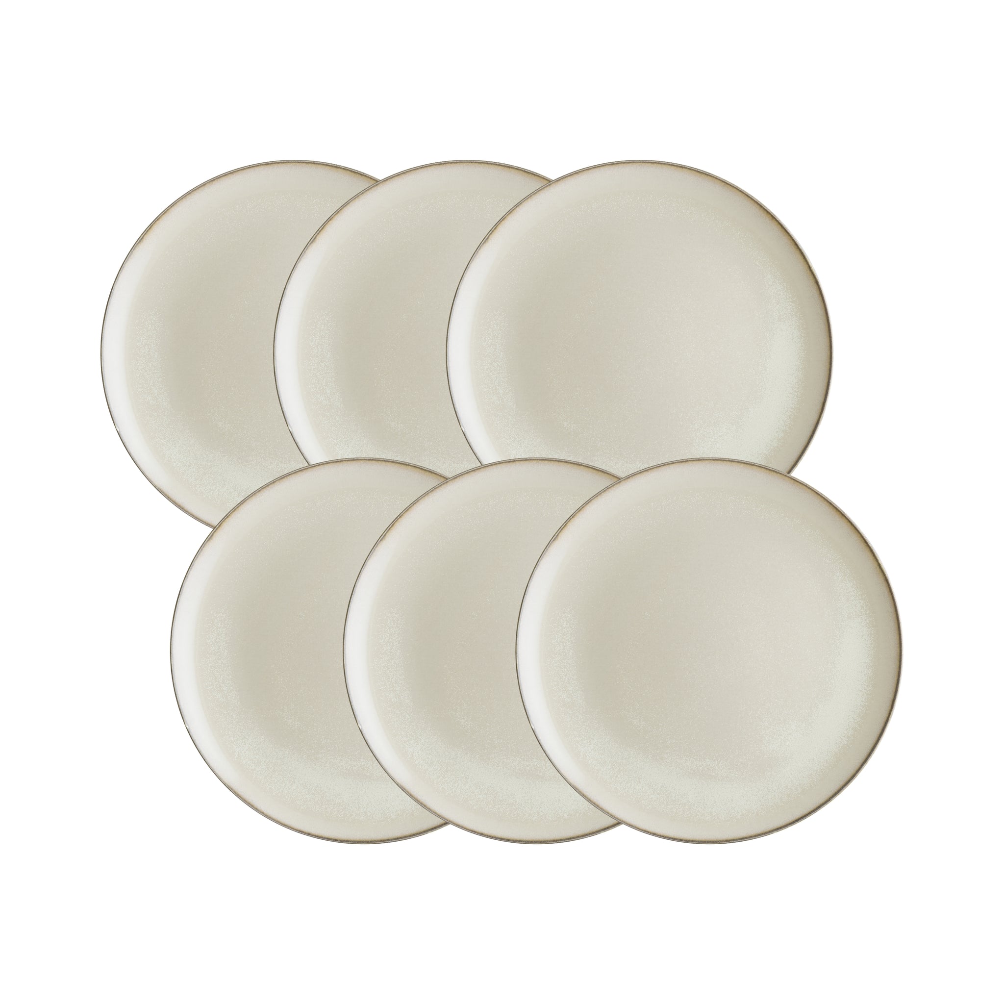 Estia™ Porcelain Sand Design – Dinner Plates (Set of 6, 26cm