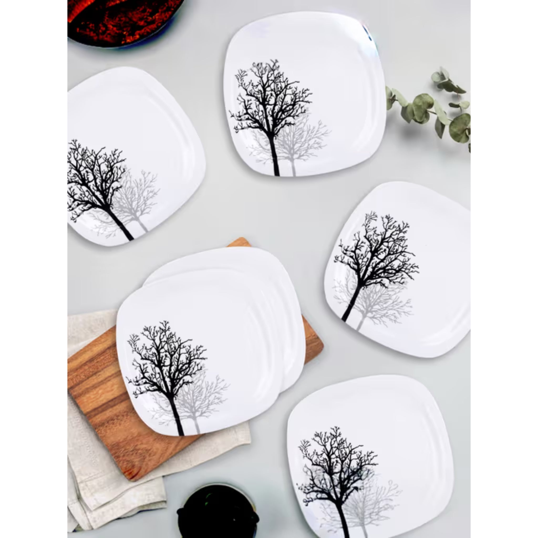 Timber Shadow Square Medium Plate Pack of 6, 22CM – Home Asia Store