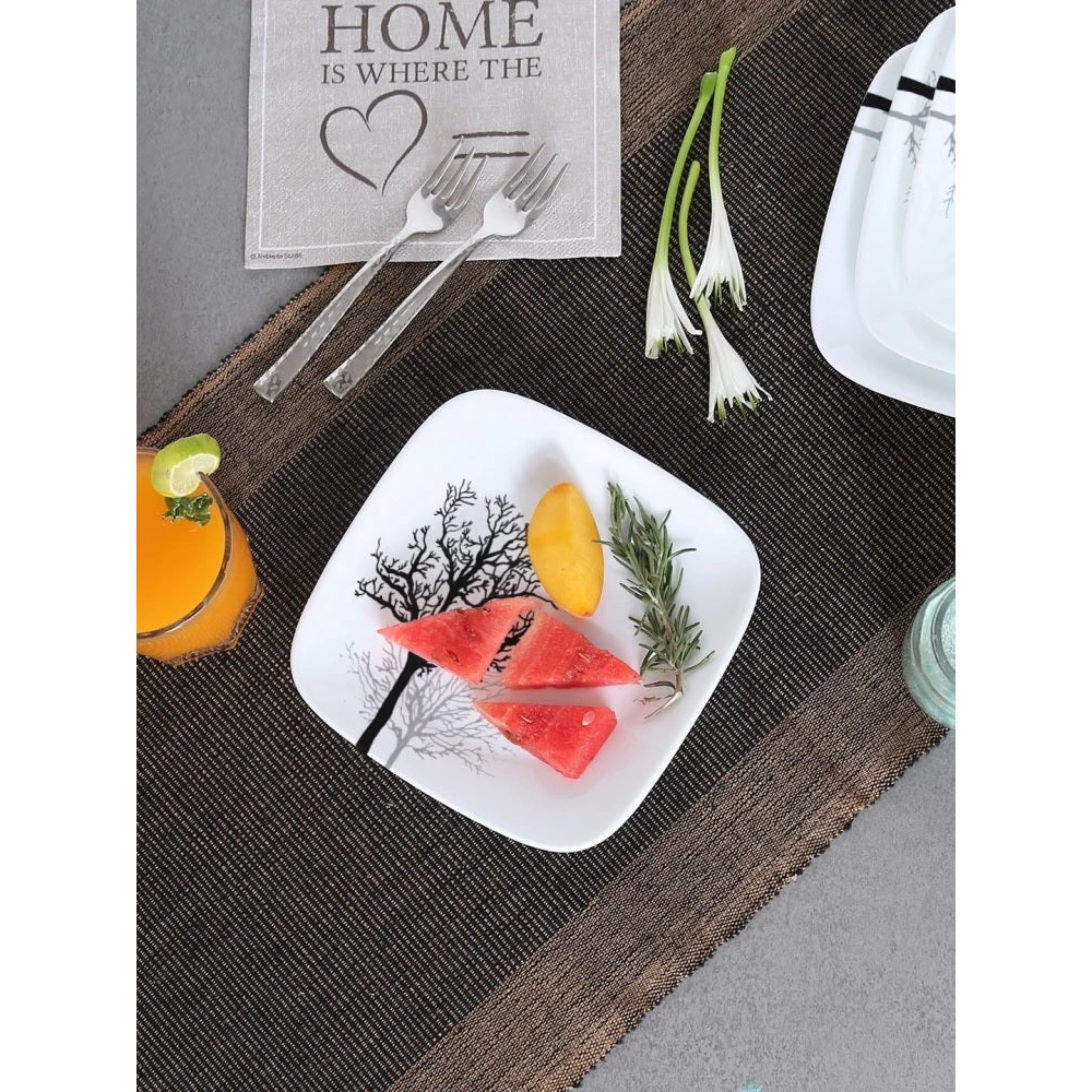 Timber Shadow Square Medium Plate Pack of 6, 22CM – Home Asia Store