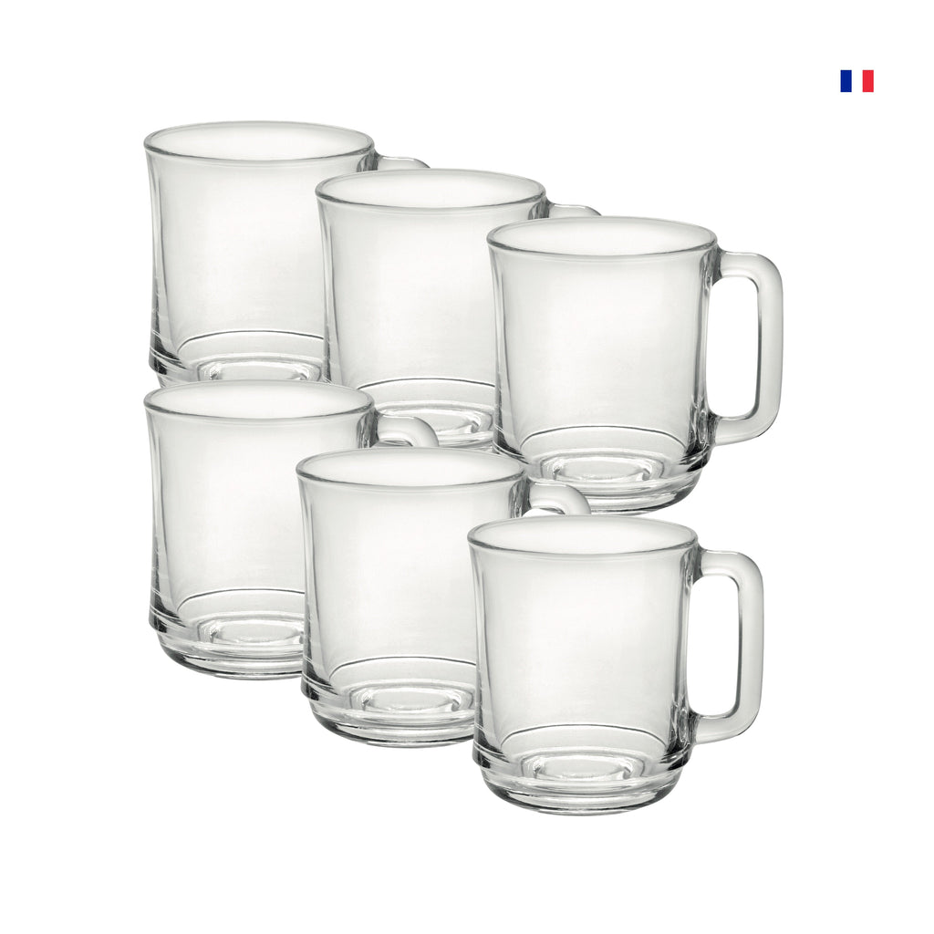 Duralex Clear Mug 310ml are perfect for Tea, Coffee or anything which can make you happy, Duralex Mugs are made in France, its durable, 3.5X Stronger, Chip Resistant, Shock Resistant, Tempered Glass, Owning Duralex France is the best thing in kitchen and dining table top, its elegant luxurious. 