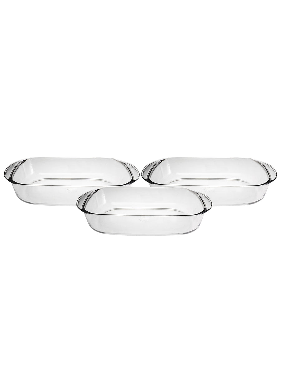 Ovenchef-clear rectangular-roasters-set of 3 – Home Asia Store