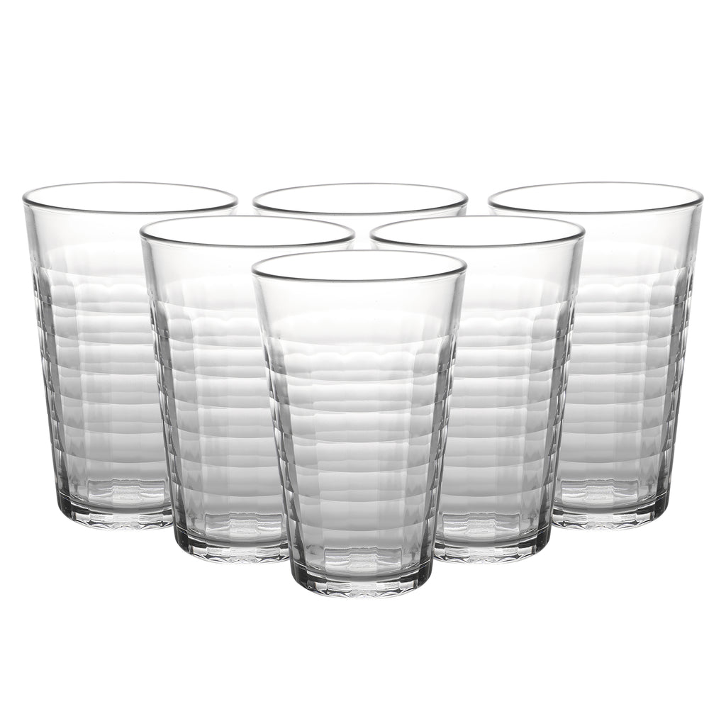 Duralex Prisme Clear Highball Tumbler 6 Pieces Set