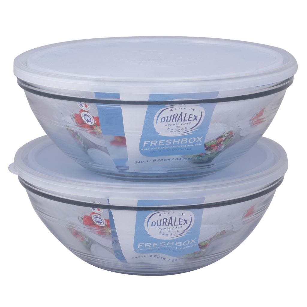 Freshbox Round Bowls with Lids, Duralex USA