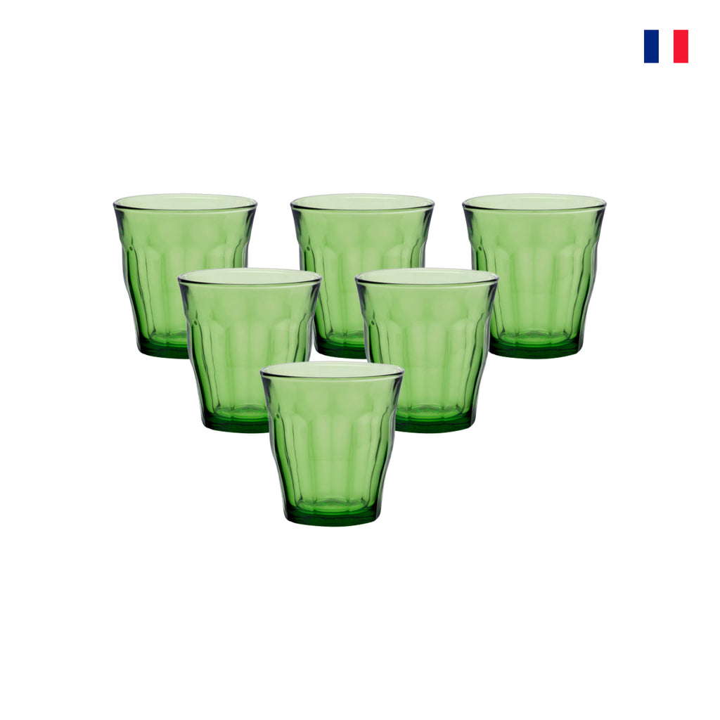 Duralex Picardie Glass Tumbler Set of 6, 250 ML Green